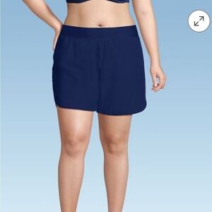 Lands’ End plus size 5” Quick Dry swim shorts with panty Size 26W = 3X Blue
